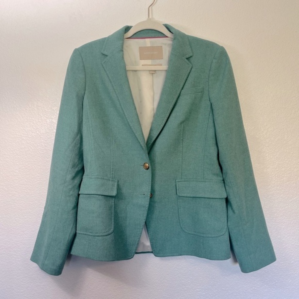 Banana Republic Aqua Blue Wool Blend Blazer